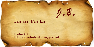 Jurin Berta névjegykártya
